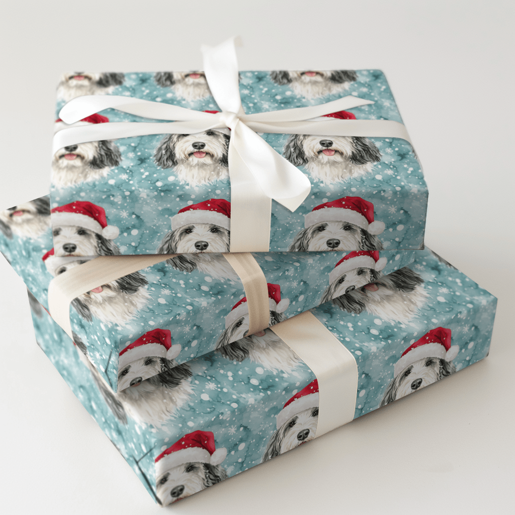 Sheepdog Sleigh Ride - Wrapping Paper - Aspen & Arlo