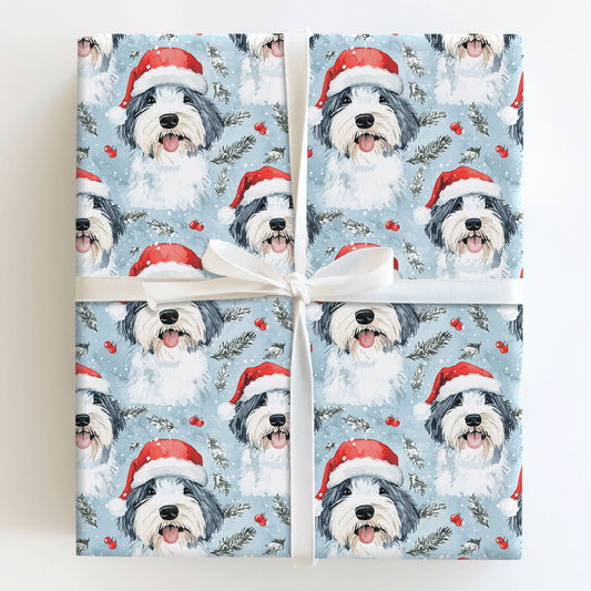 Sheepdog Sleighs It - Wrapping Paper - Aspen & Arlo