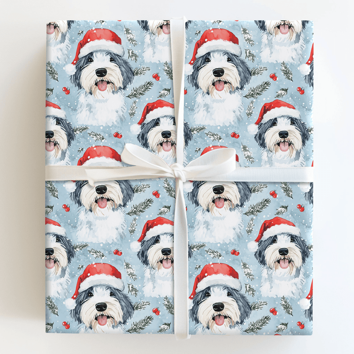Sheepdog Sleighs It - Wrapping Paper - Aspen & Arlo