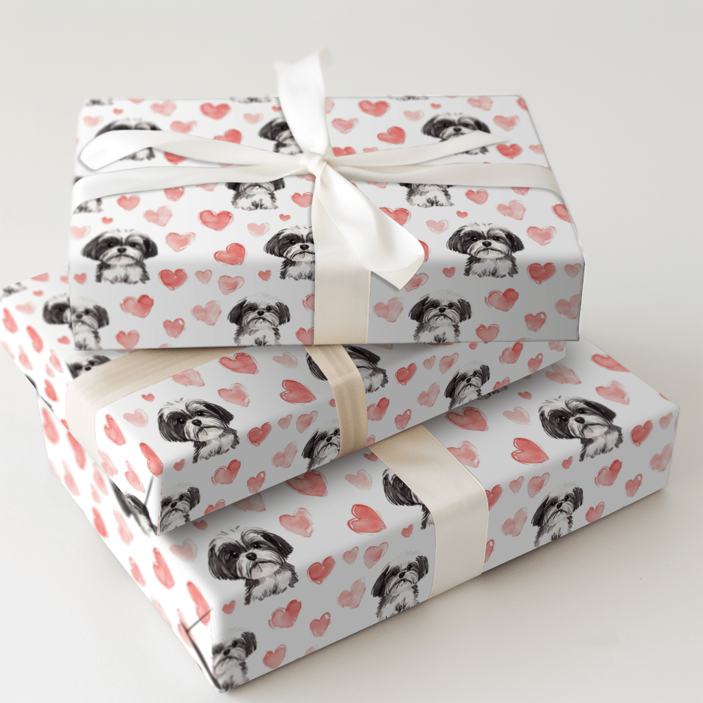 Shih Tzu Valentine - Wrapping Paper - Aspen & Arlo