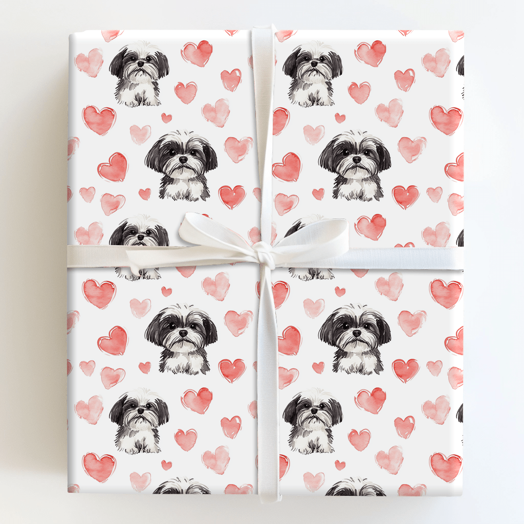 Shih Tzu Valentine - Wrapping Paper - Aspen & Arlo