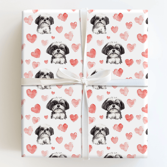 Shih Tzu Valentine - Wrapping Paper - Aspen & Arlo