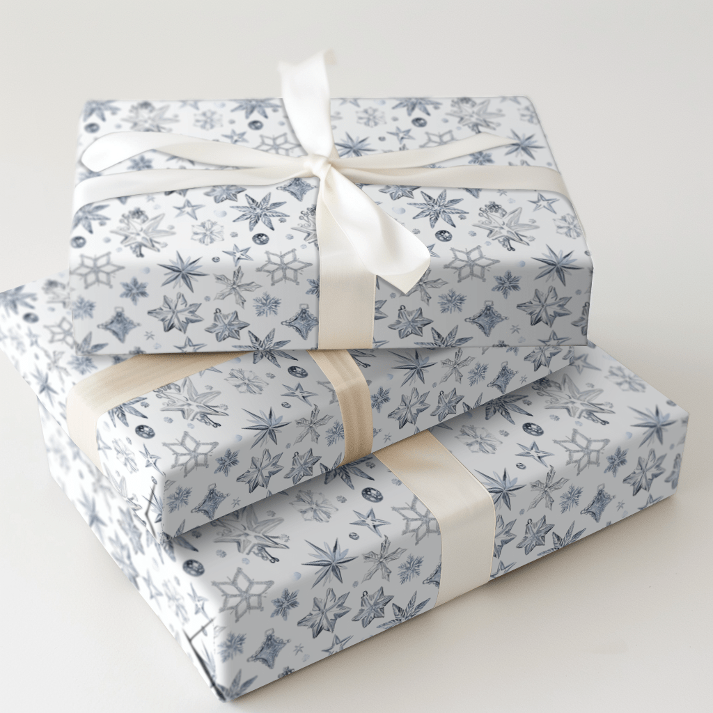 Silver Snowflake - Wrapping Paper - Aspen & Arlo