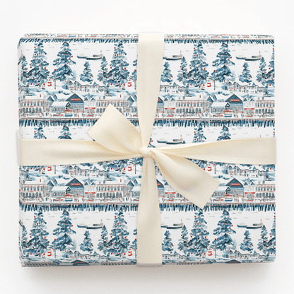 Snow at the Wharf - Wrapping Paper - Aspen & Arlo