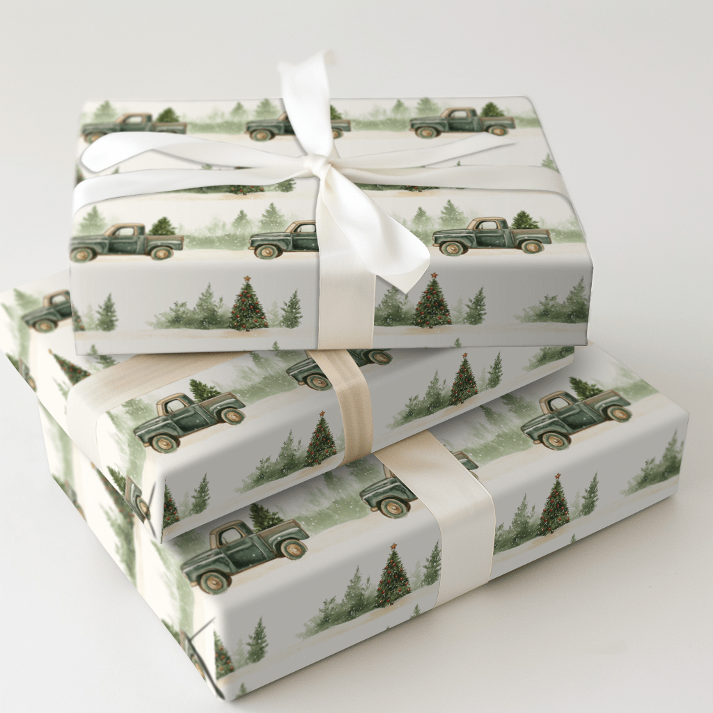 Snowbound Pickup - Wrapping Paper - Aspen & Arlo