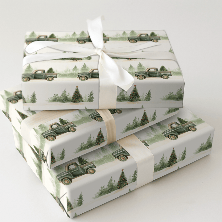 Snowbound Pickup - Wrapping Paper - Aspen & Arlo