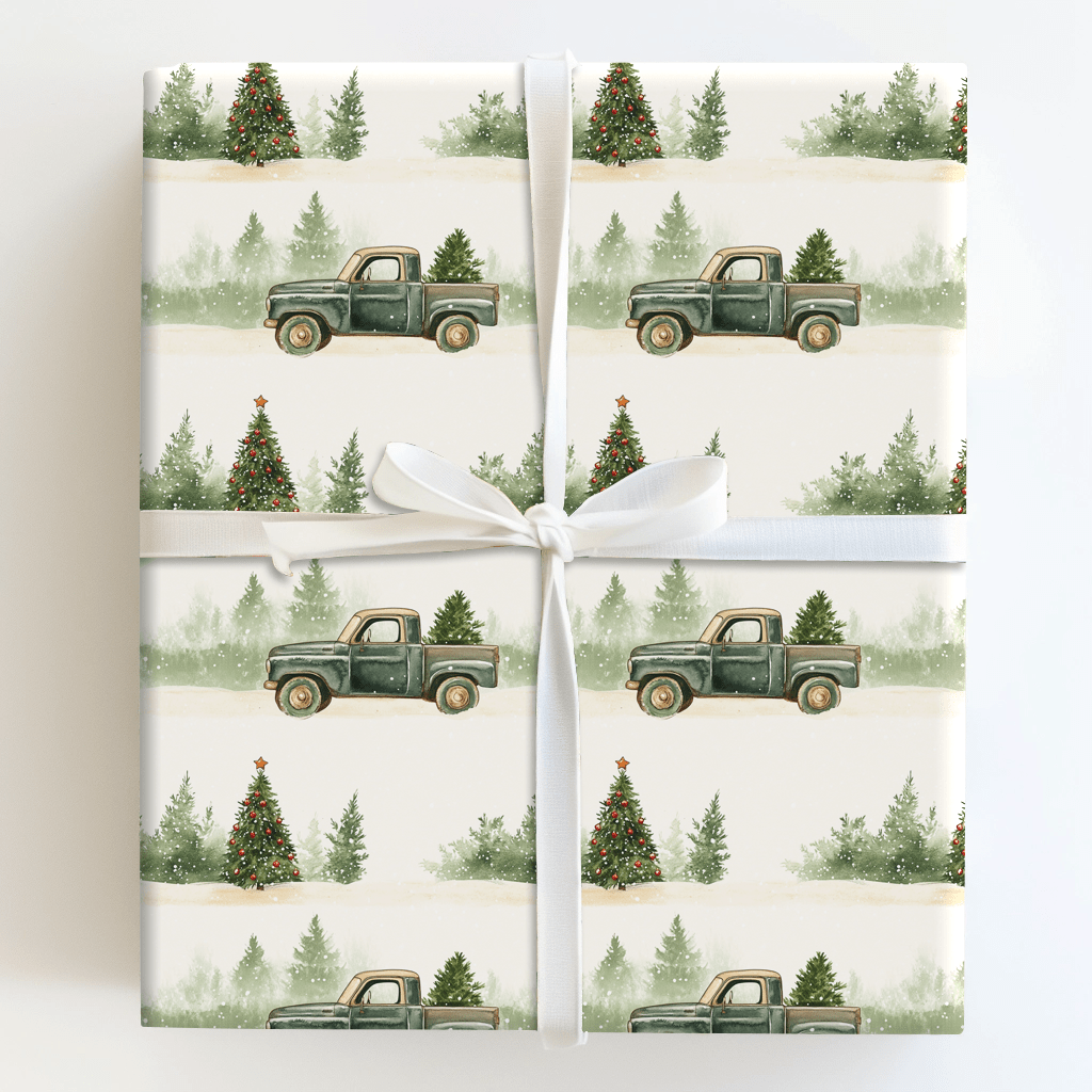 Snowbound Pickup - Wrapping Paper - Aspen & Arlo