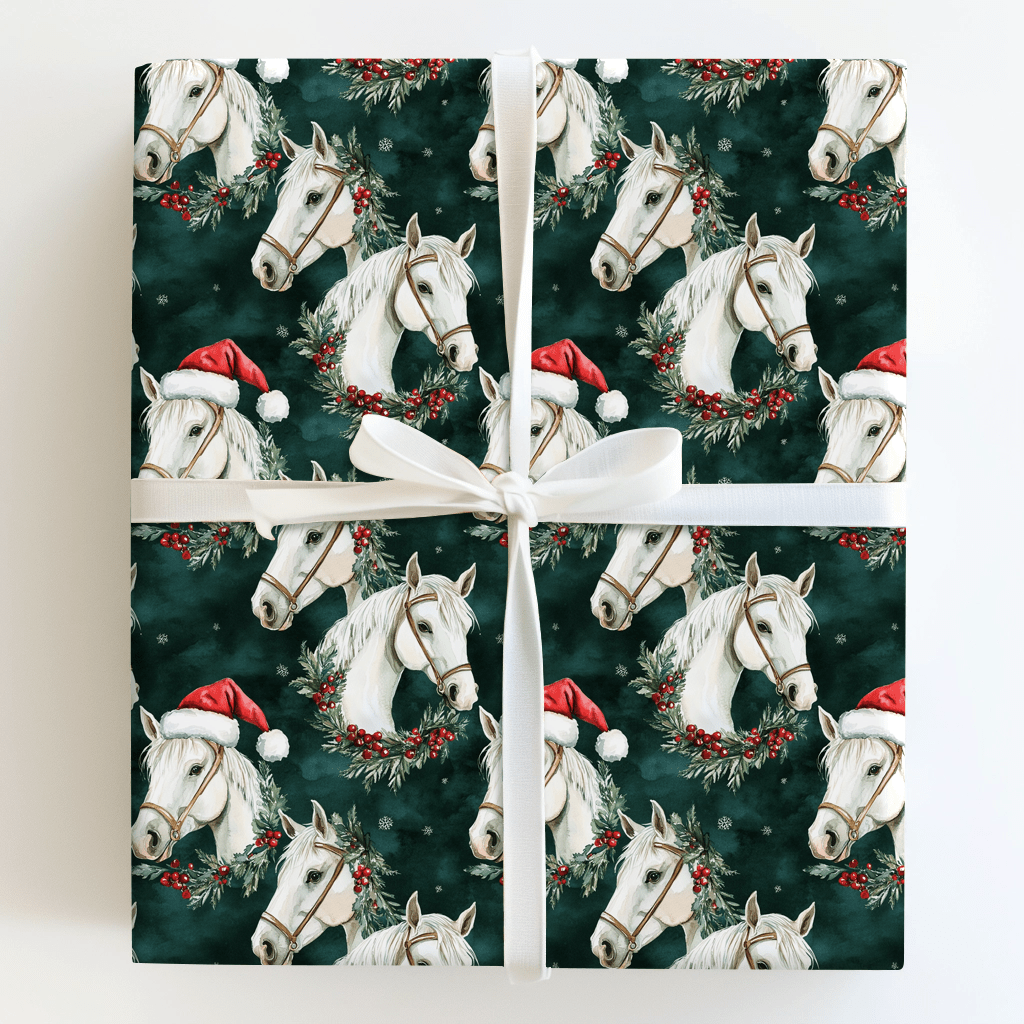 Snowflake Stallion - Wrapping Paper - Aspen & Arlo