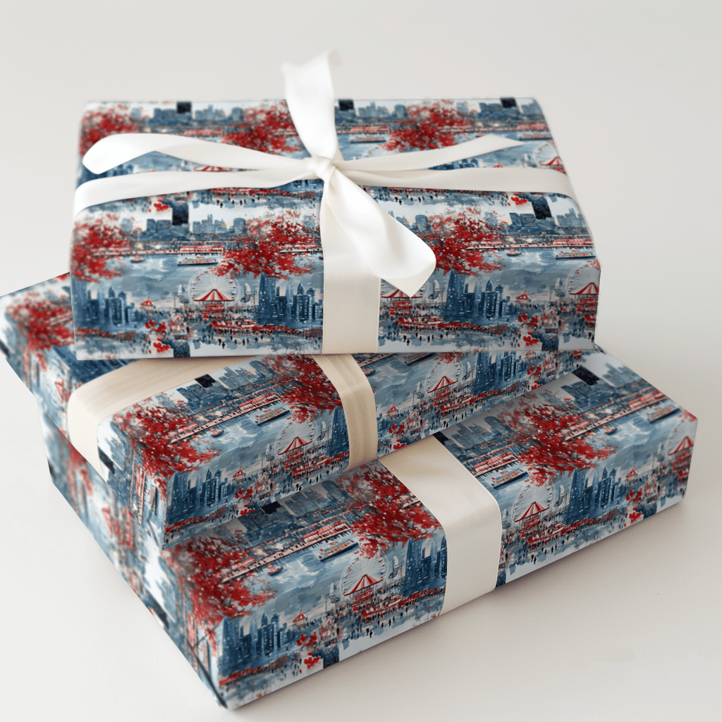 Snowflakes At Navy Pier - Wrapping Paper - Aspen & Arlo