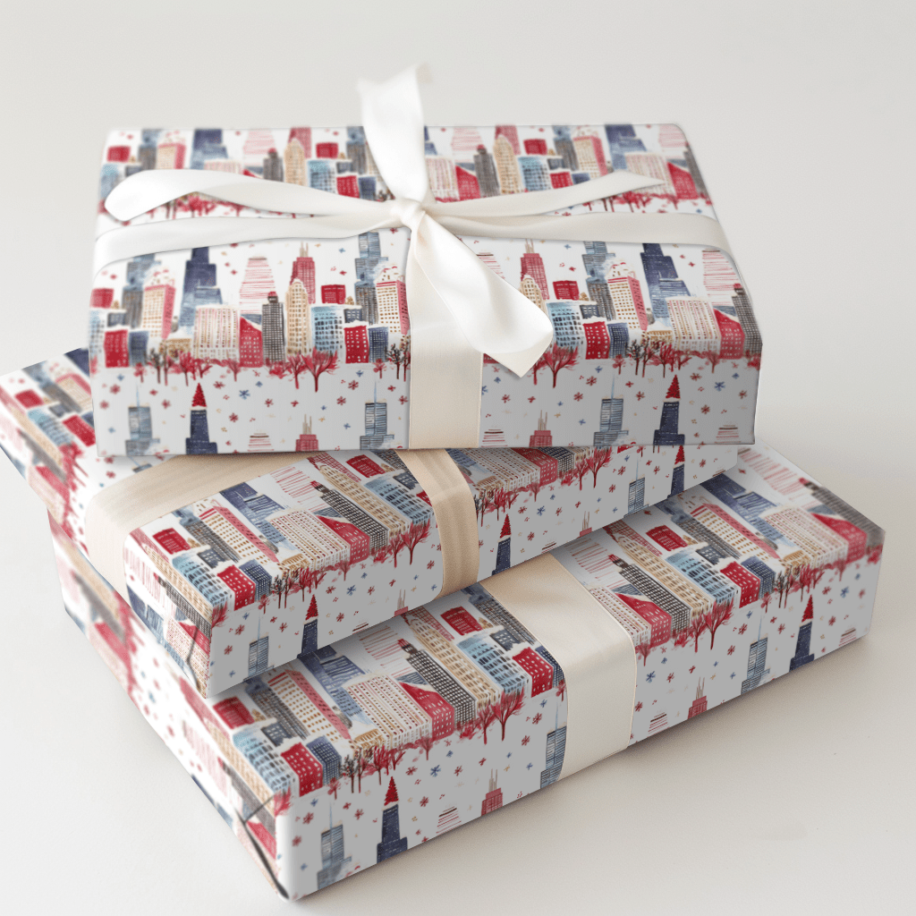 Snowy Skyline - Wrapping Paper - Aspen & Arlo