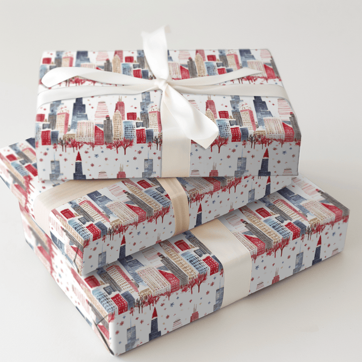 Snowy Skyline - Wrapping Paper - Aspen & Arlo