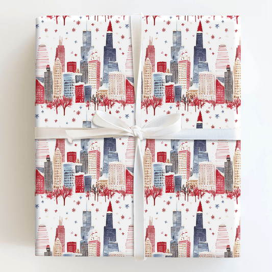 Snowy Skyline - Wrapping Paper - Aspen & Arlo