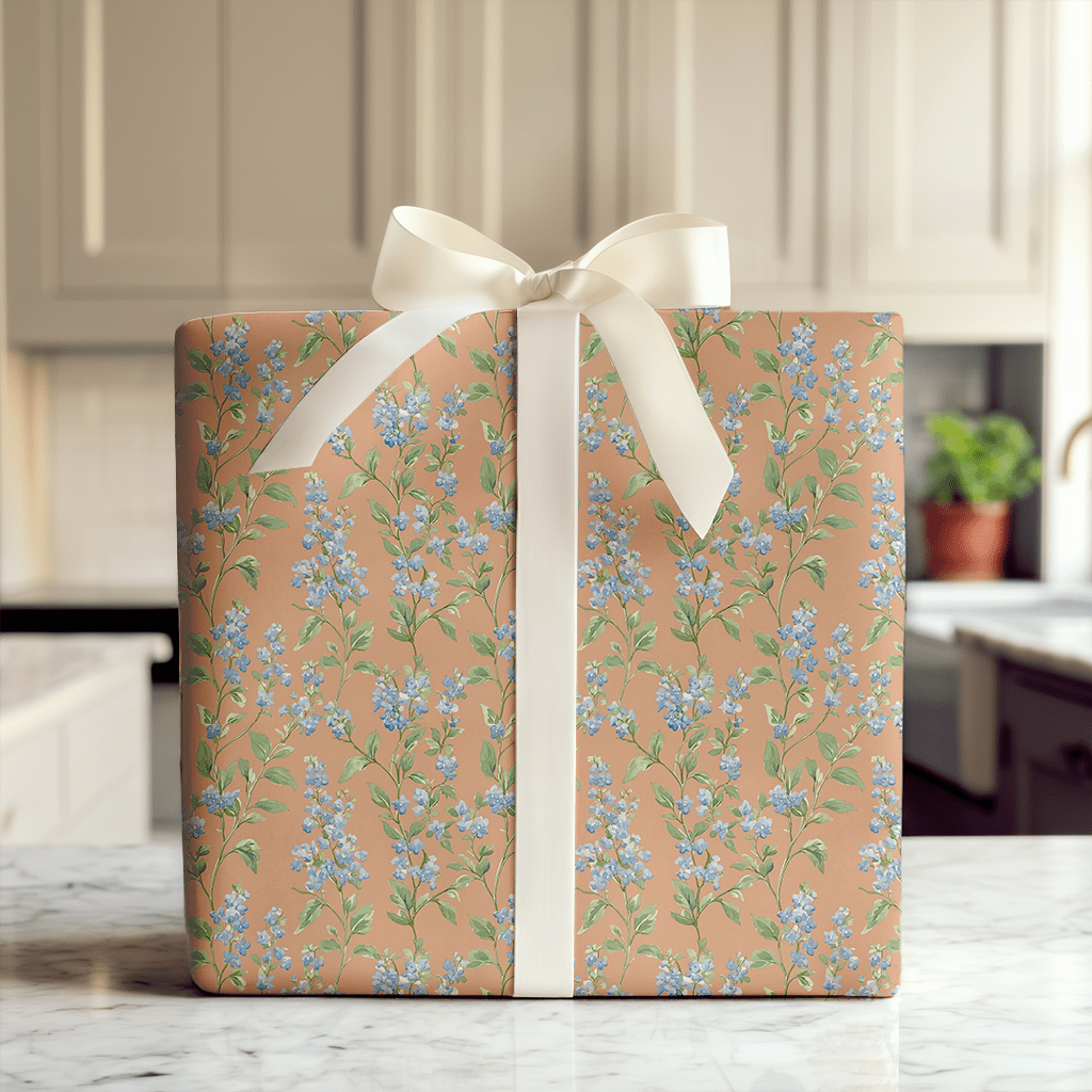 Soft Vines Orange - Wrapping Paper - Aspen & Arlo