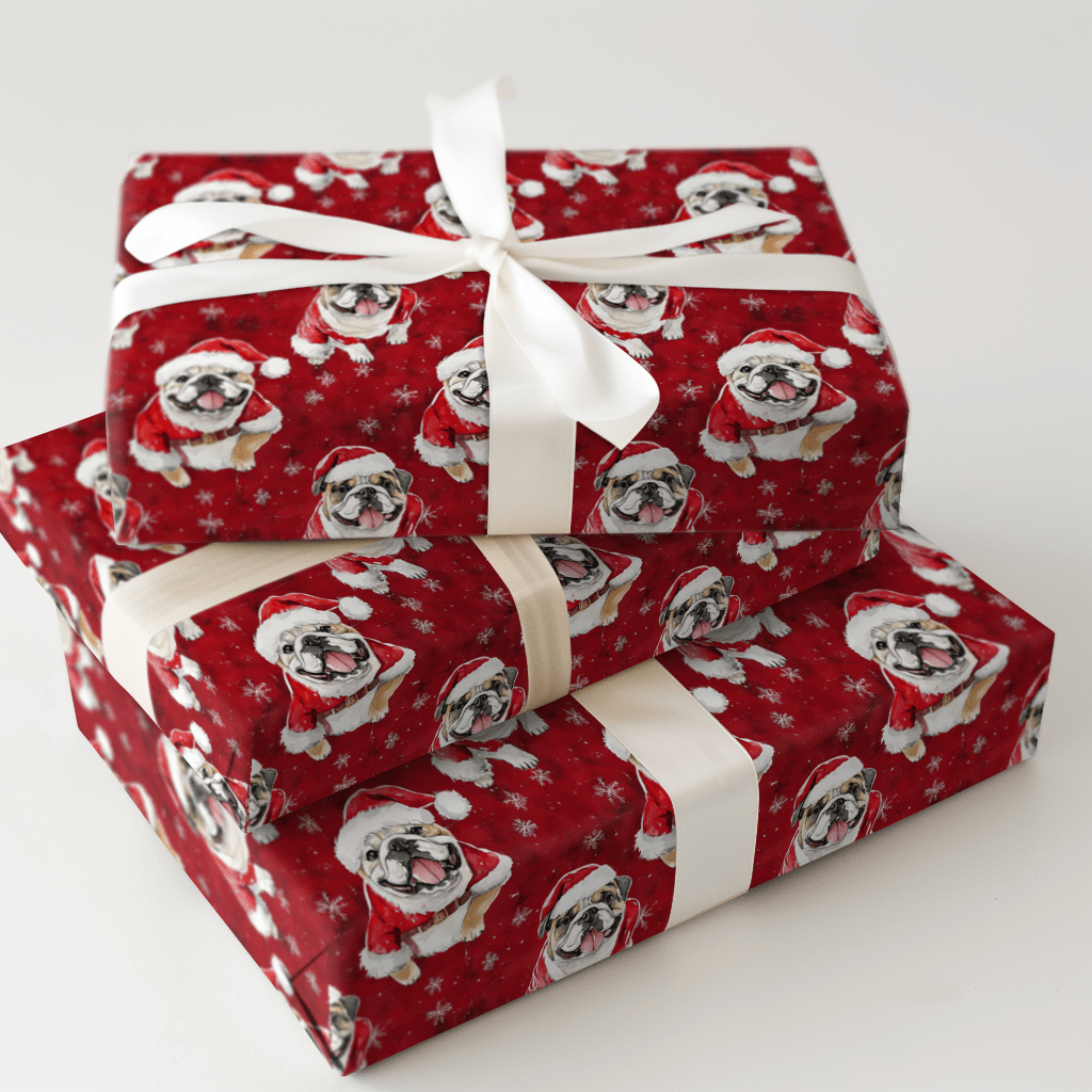 St. Nick Bulldog - Wrapping Paper - Aspen & Arlo