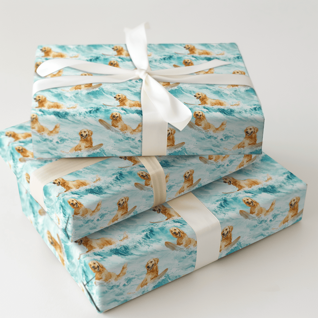 Stay Gold and Wag On - Wrapping Paper - Aspen & Arlo