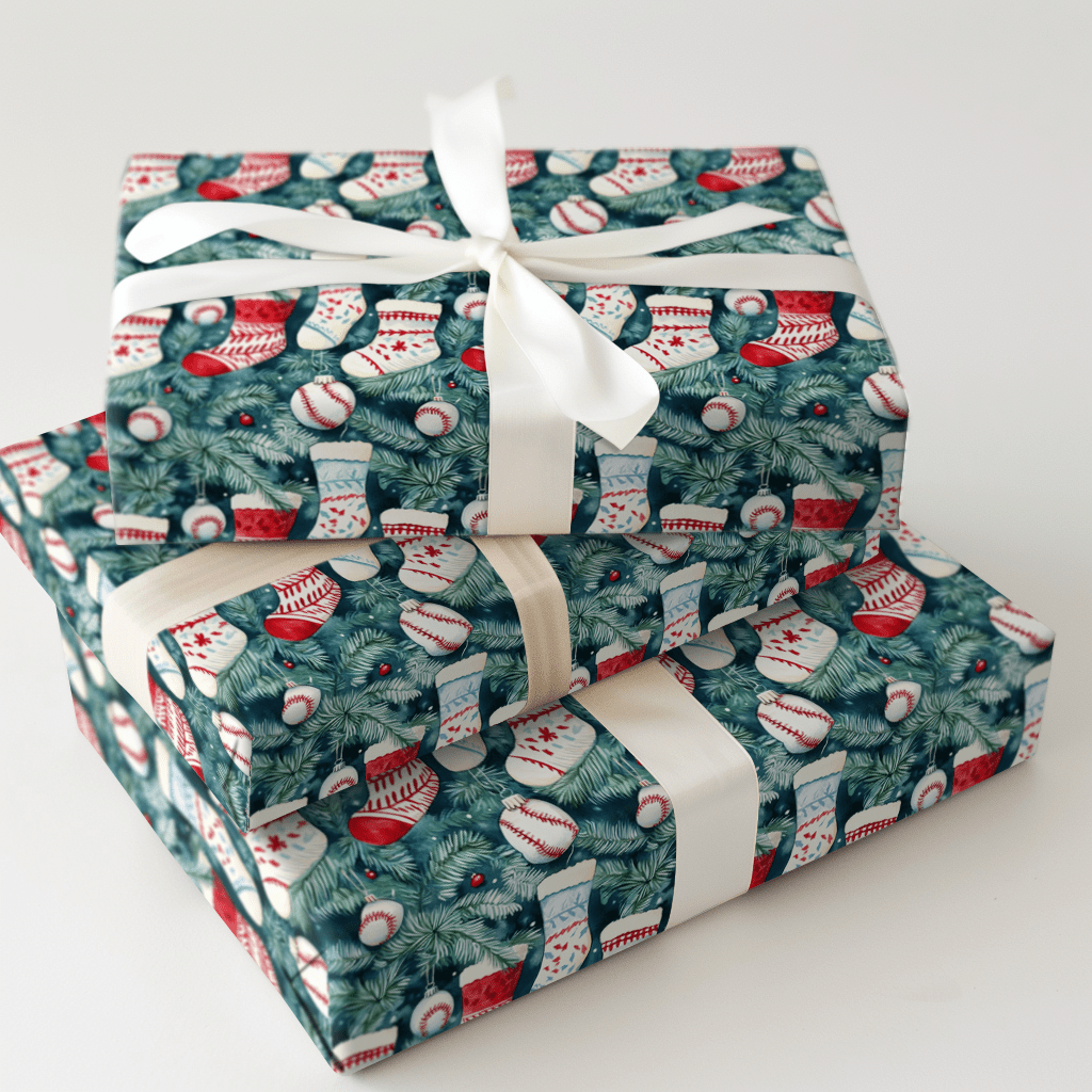 Stocking Homeruns - Wrapping Paper - Aspen & Arlo