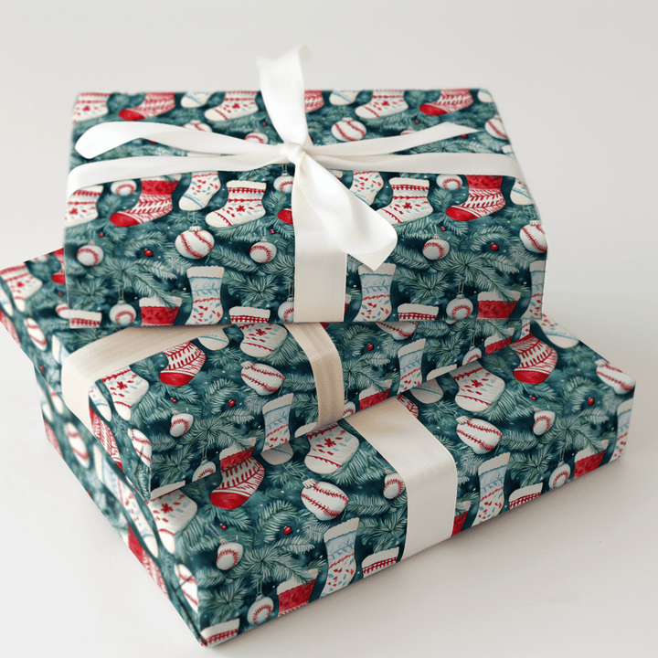 Stocking Homeruns - Wrapping Paper - Aspen & Arlo