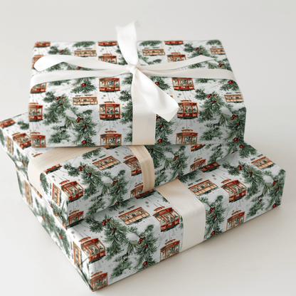 Street Car Festive - Wrapping Paper - Aspen & Arlo