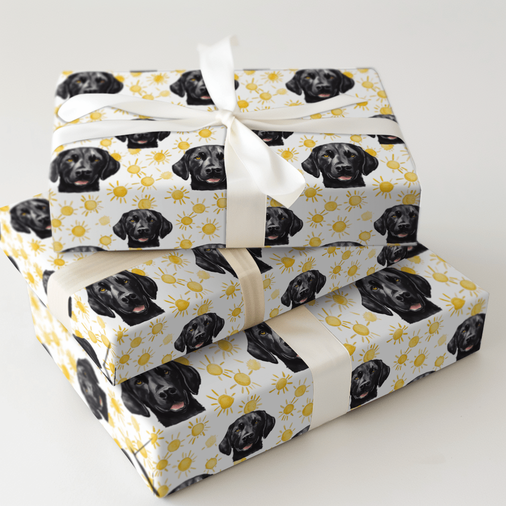 Sunny Day with the Black Lab - Wrapping Paper - Aspen & Arlo