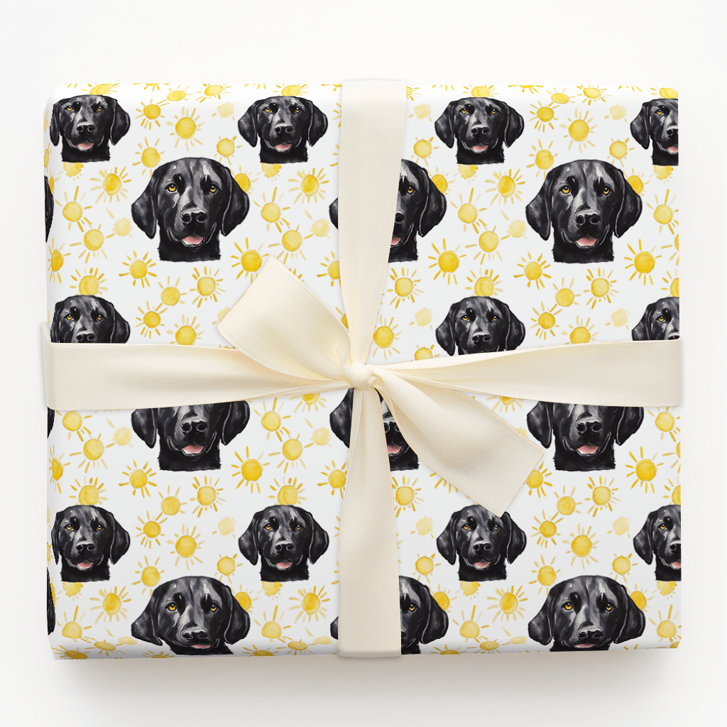 Sunny Day with the Black Lab - Wrapping Paper - Aspen & Arlo