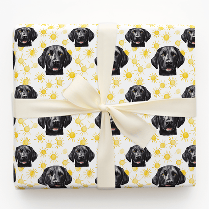 Sunny Day with the Black Lab - Wrapping Paper - Aspen & Arlo