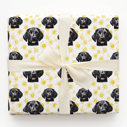 Sunny Day with the Black Lab - Wrapping Paper - Aspen & Arlo