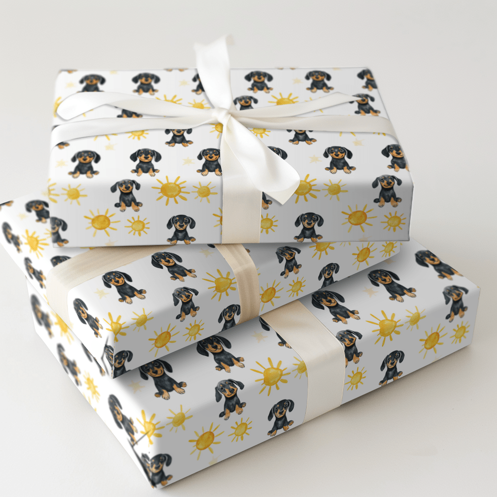 Sunny Day with the Dachshunds - Wrapping Paper - Aspen & Arlo