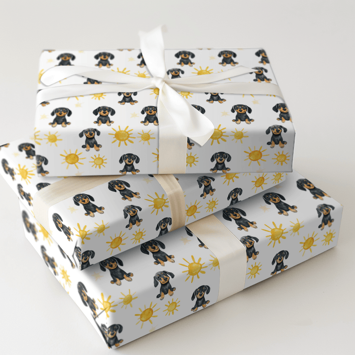 Sunny Day with the Dachshunds - Wrapping Paper - Aspen & Arlo
