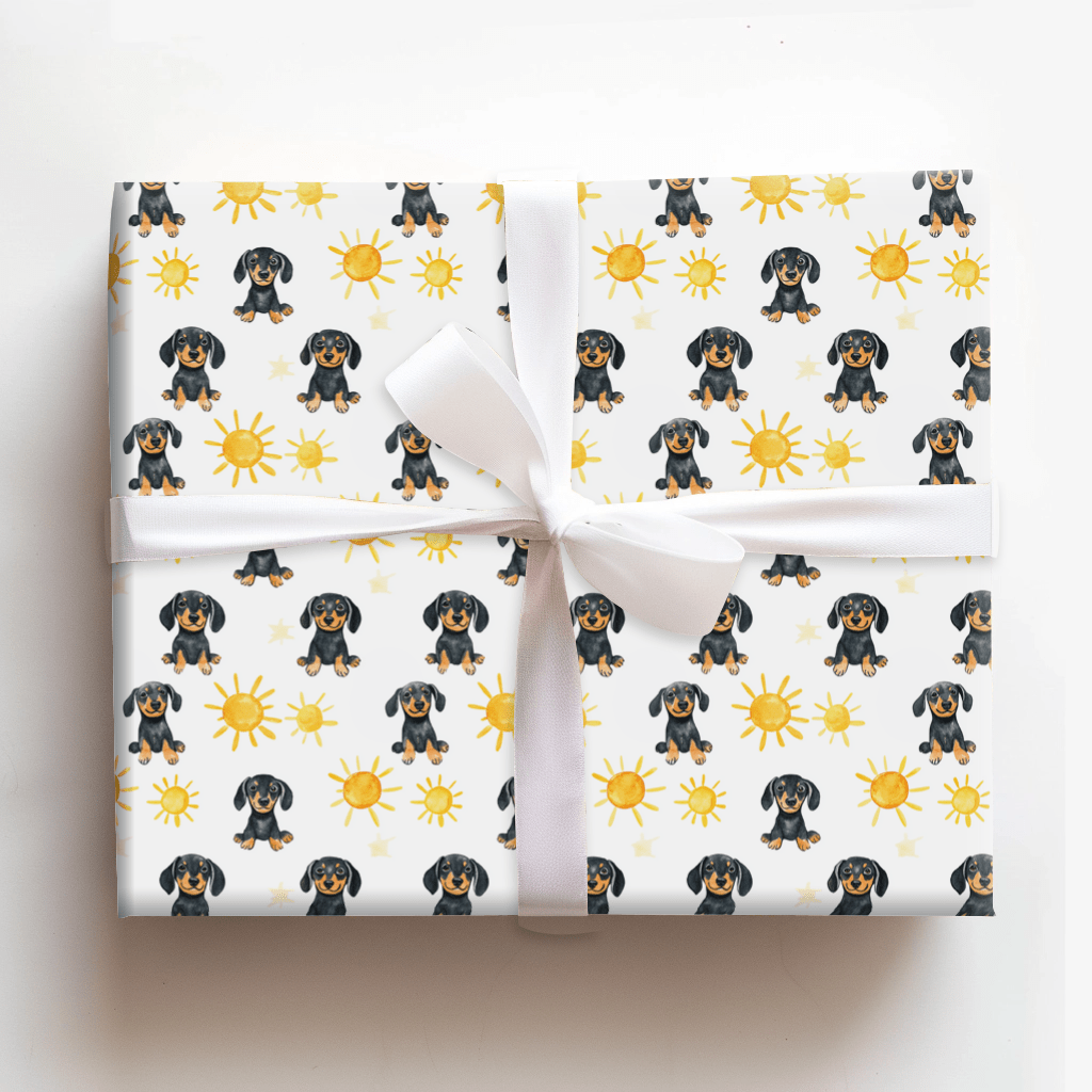 Sunny Day with the Dachshunds - Wrapping Paper - Aspen & Arlo