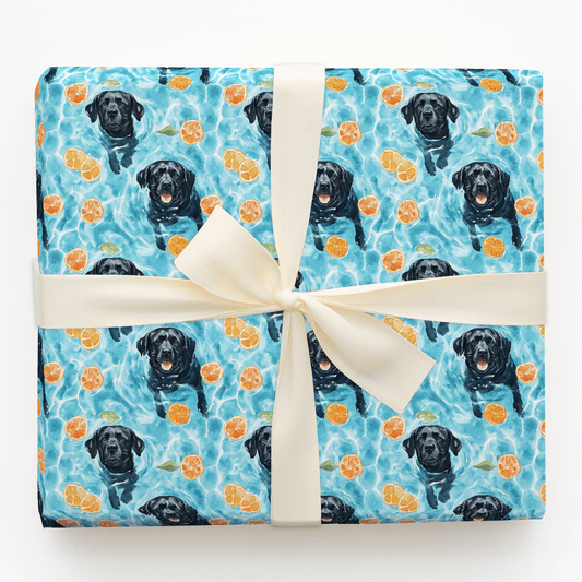 Swimming with the Black Lab - Wrapping Paper - Aspen & Arlo