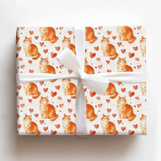 Tabby Cat Valentine - Wrapping Paper - Aspen & Arlo