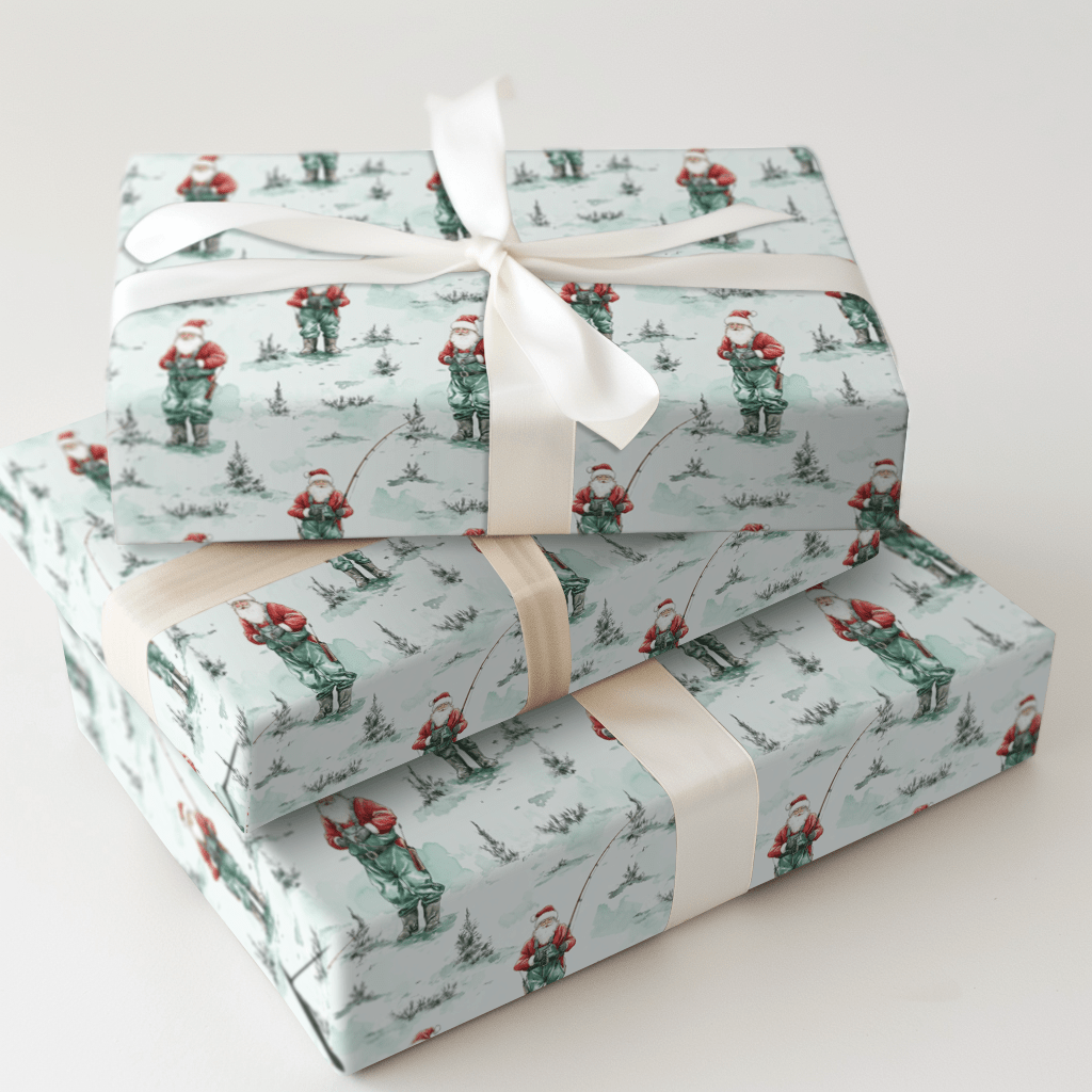 Wading Claus - Wrapping Paper - Aspen & Arlo