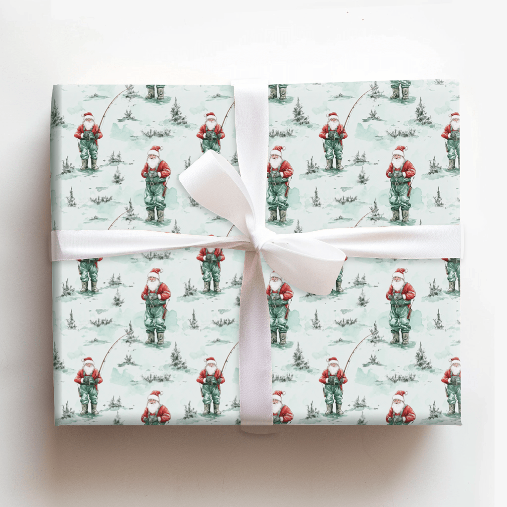 Wading Claus - Wrapping Paper - Aspen & Arlo