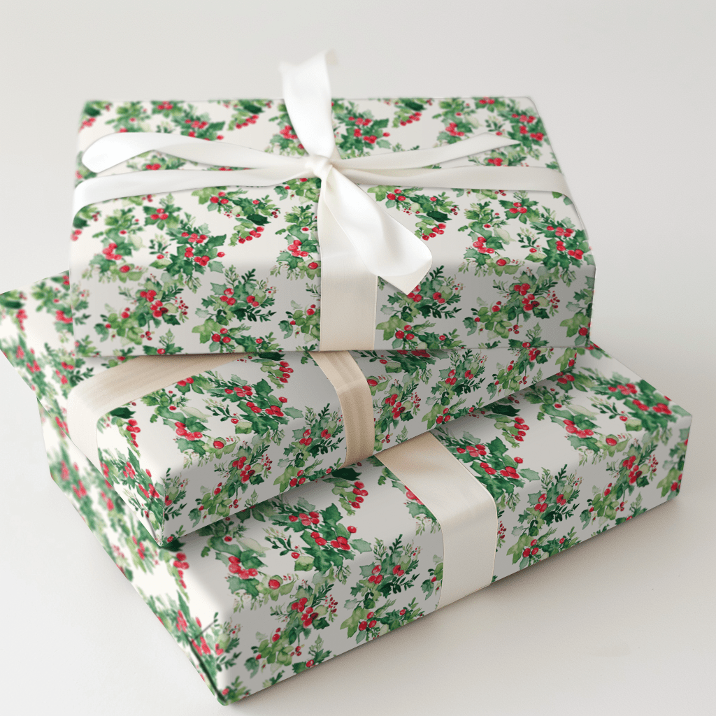 Wrapped In Holly - Wrapping Paper - Aspen & Arlo