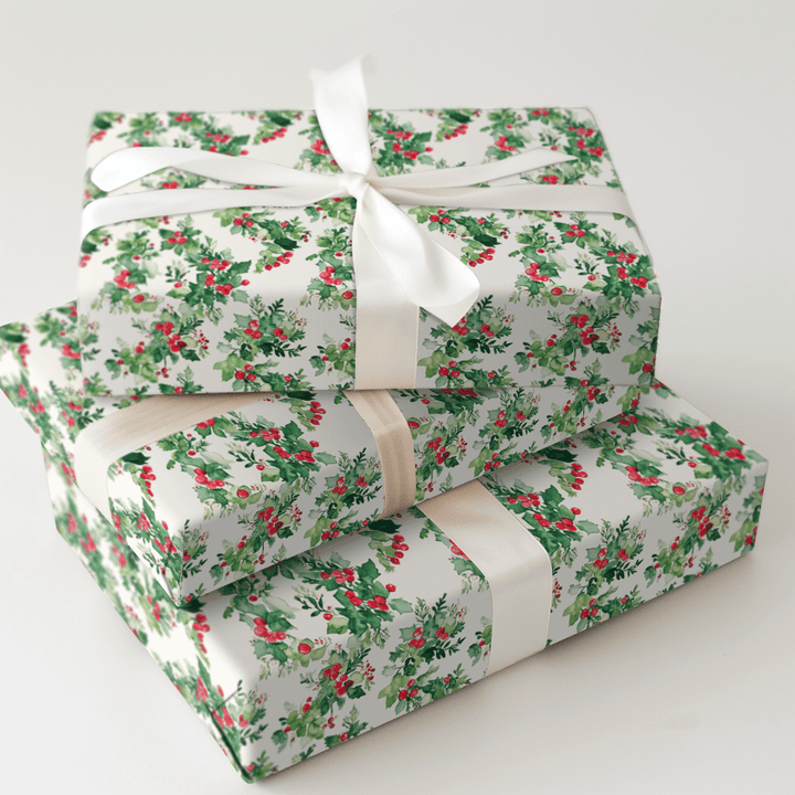 Wrapped In Holly - Wrapping Paper - Aspen & Arlo