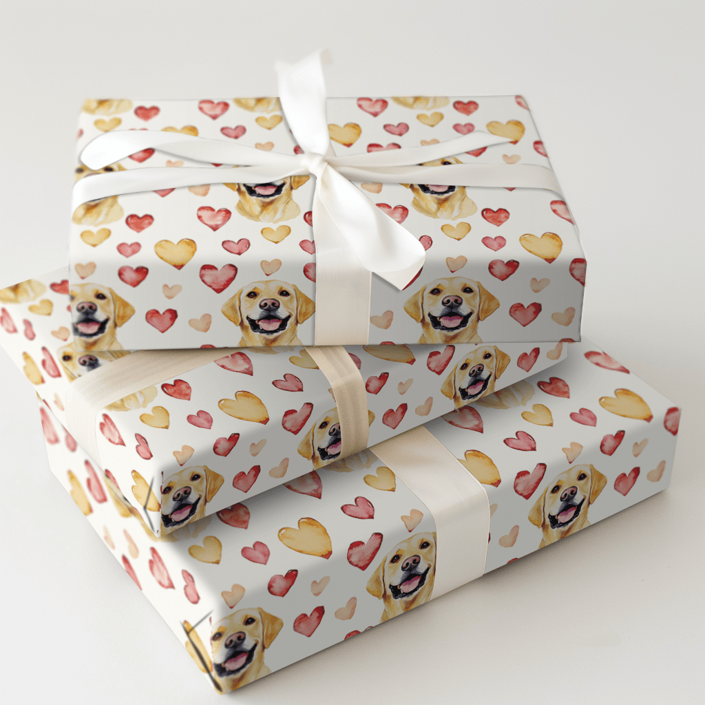 Yellow Lab Valentine - Wrapping Paper - Aspen & Arlo