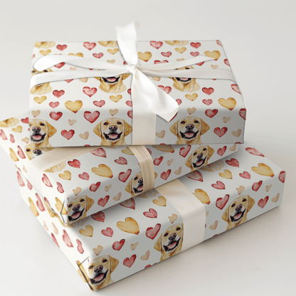 Yellow Lab Valentine - Wrapping Paper - Aspen & Arlo