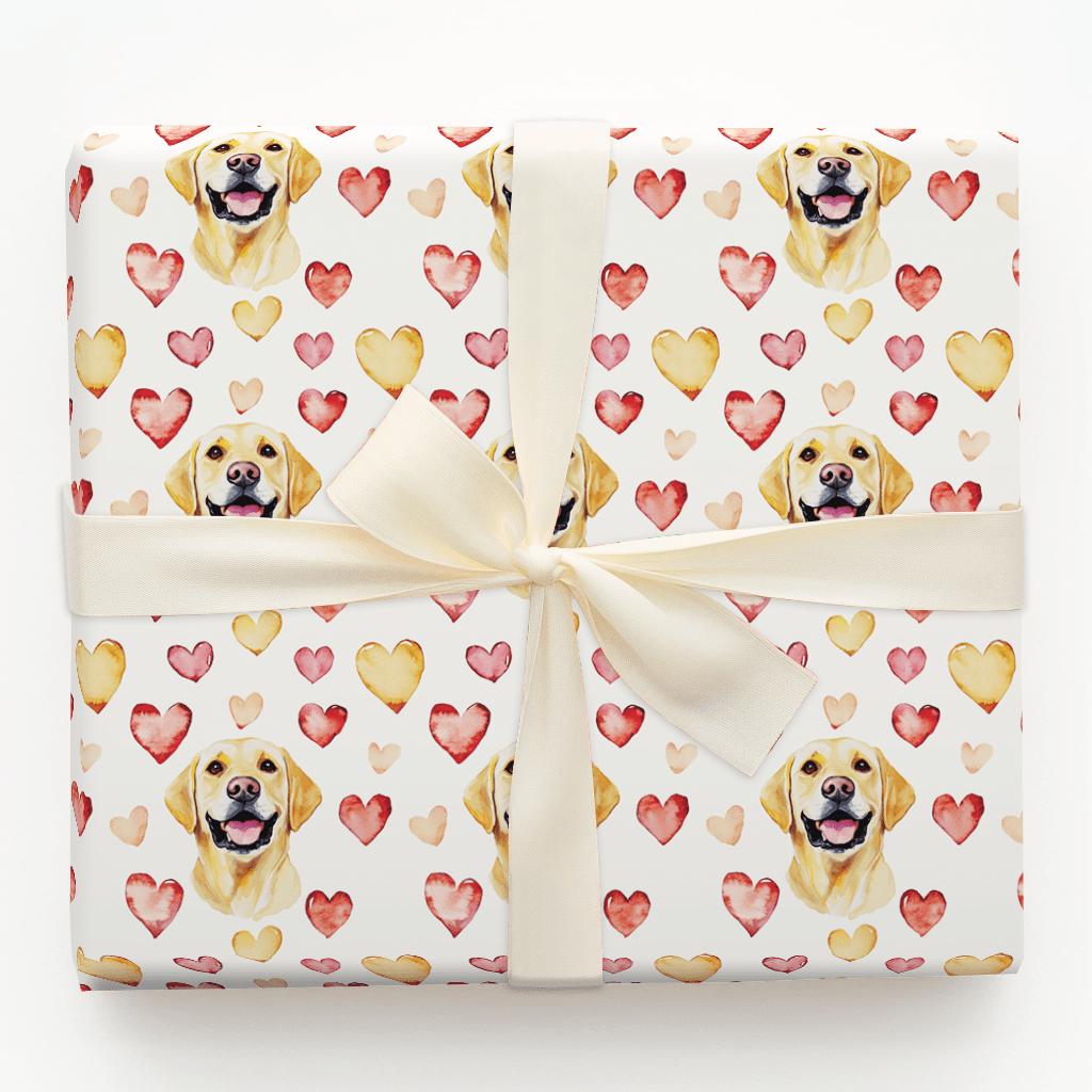 Yellow Lab Valentine - Wrapping Paper - Aspen & Arlo