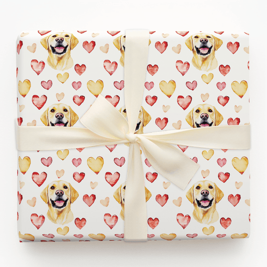 Yellow Lab Valentine - Wrapping Paper - Aspen & Arlo