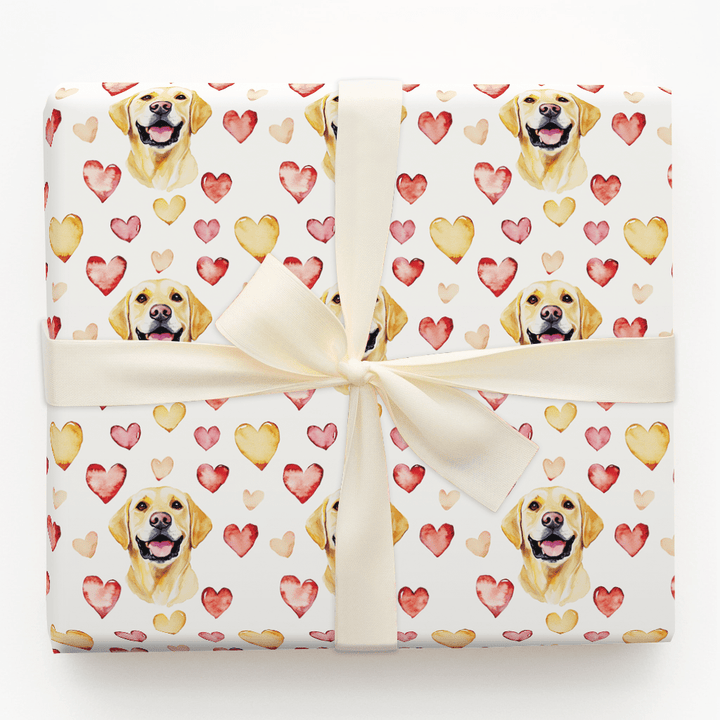 Yellow Lab Valentine - Wrapping Paper - Aspen & Arlo