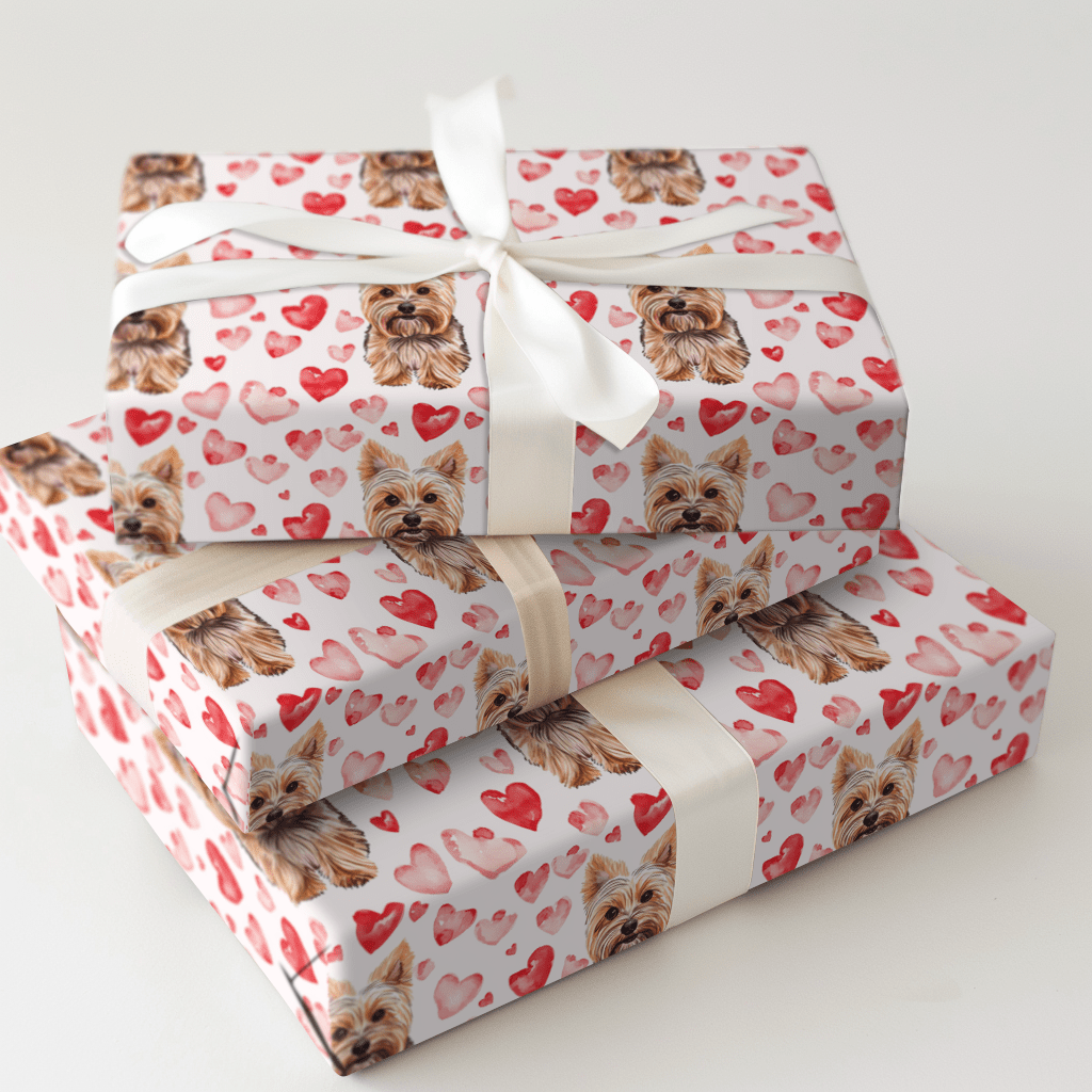 Yorkie Valentine - Wrapping Paper - Aspen & Arlo