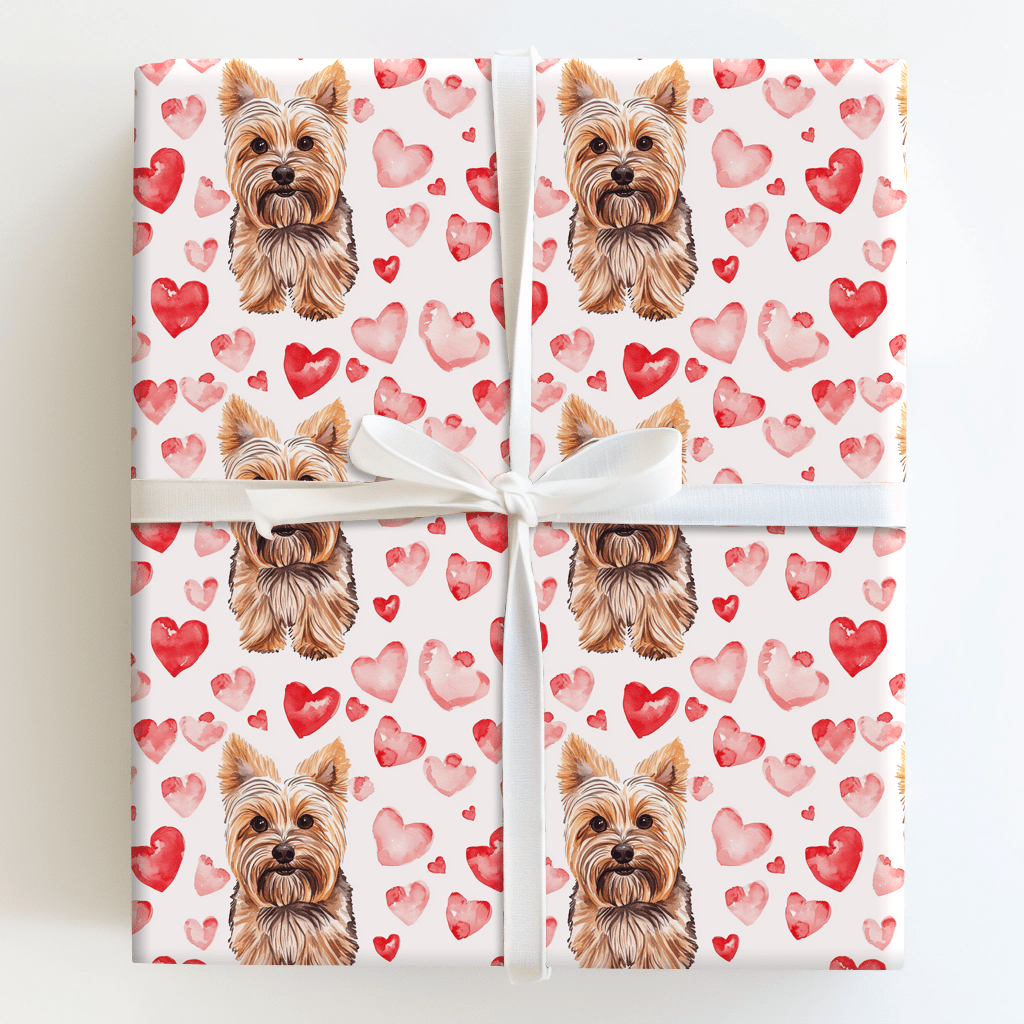 Yorkie Valentine - Wrapping Paper - Aspen & Arlo