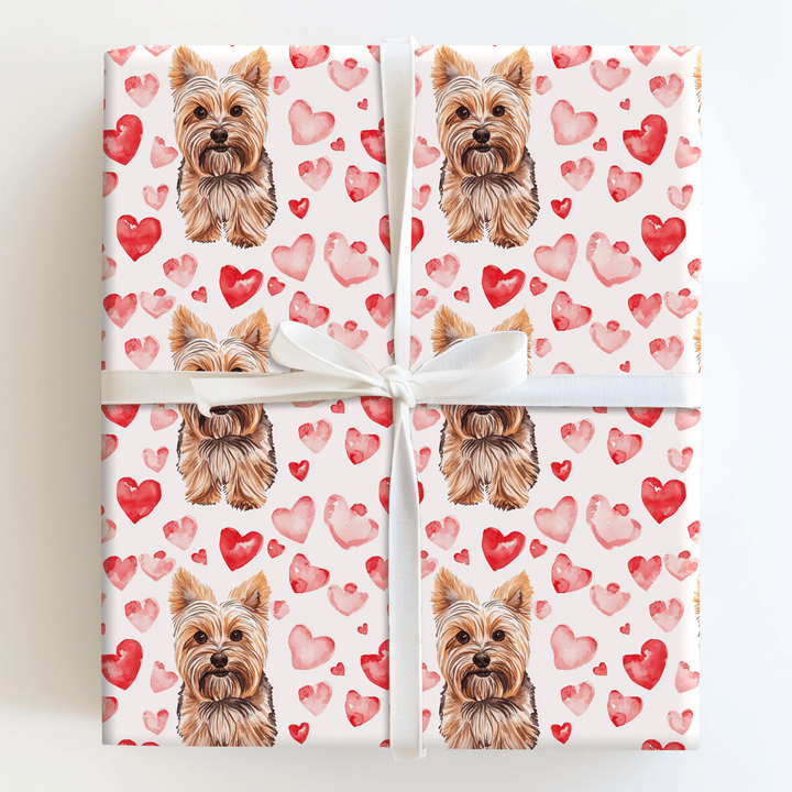 Yorkie Valentine - Wrapping Paper - Aspen & Arlo