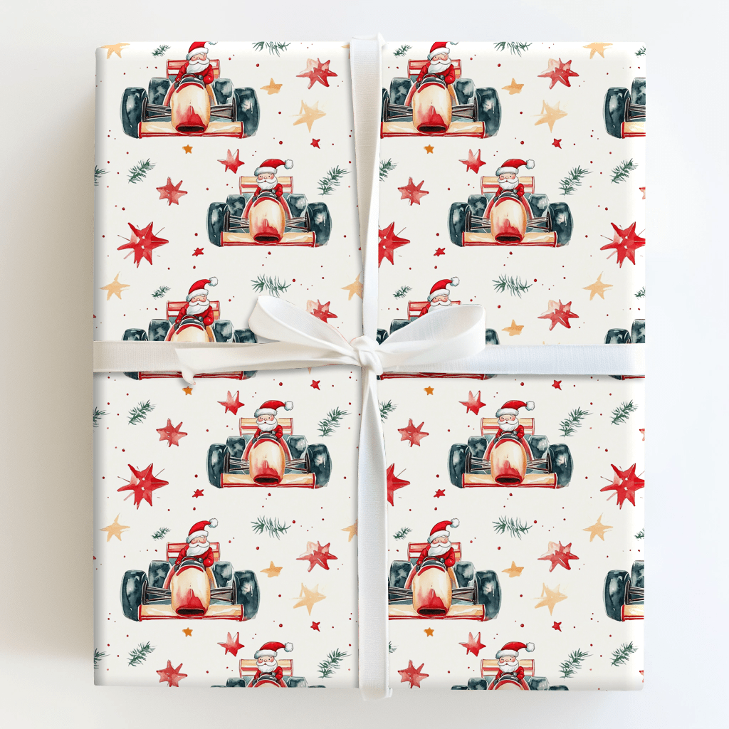 On Your Mark Santa - Wrapping Paper - Aspen & Arlo