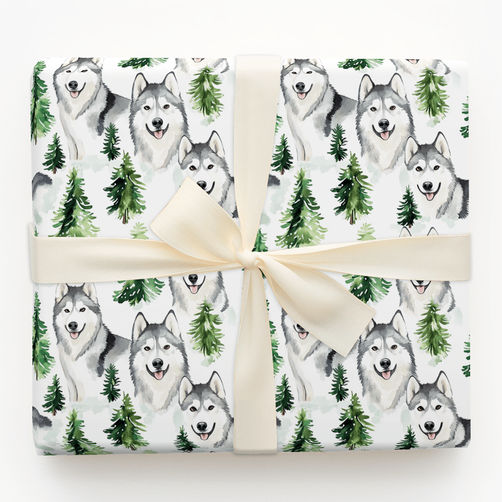 Snow Day for Malamuts - Wrapping Paper - Aspen & Arlo