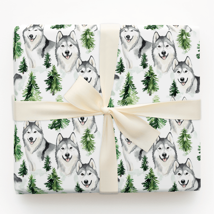 Snow Day for Malamuts - Wrapping Paper - Aspen & Arlo
