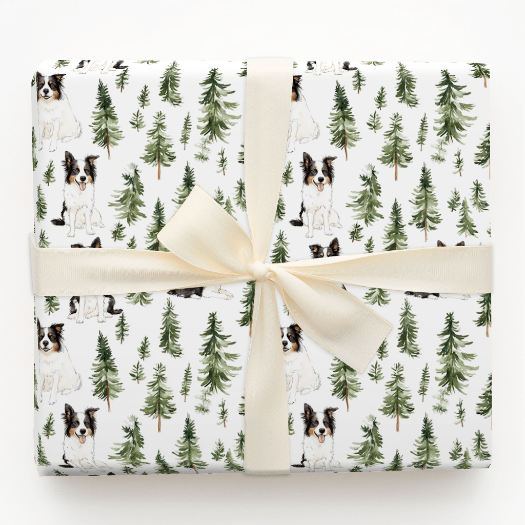 Snow Day for Border Collies - Wrapping Paper - Aspen & Arlo