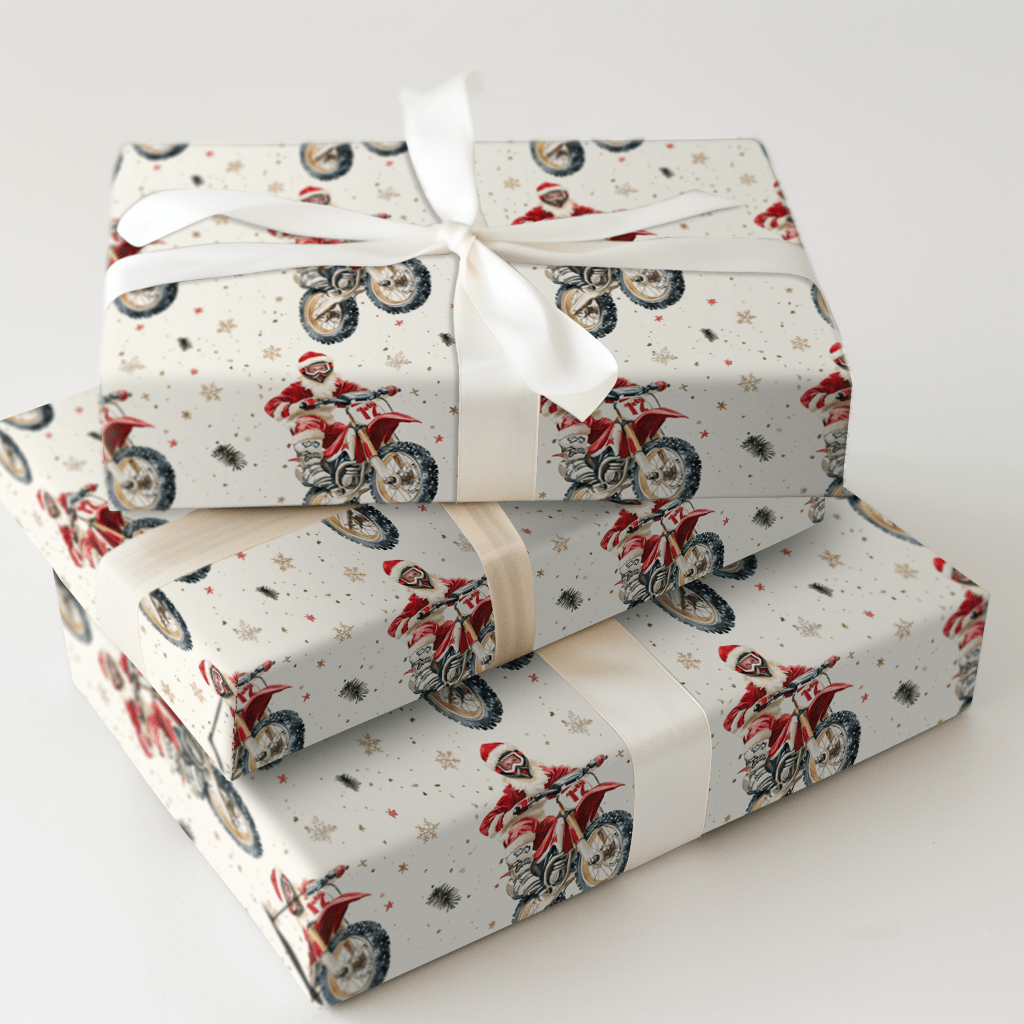 Moto Santa - Wrapping Paper - Aspen & Arlo