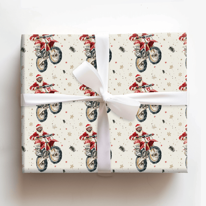 Moto Santa - Wrapping Paper - Aspen & Arlo