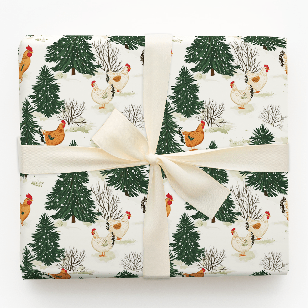 Chicken Winter - Wrapping Paper - Aspen & Arlo